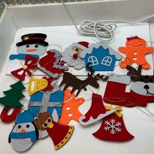 Simple Felt Christmas Ornaments Lot of 18 Lightweight Decorations on Hangers